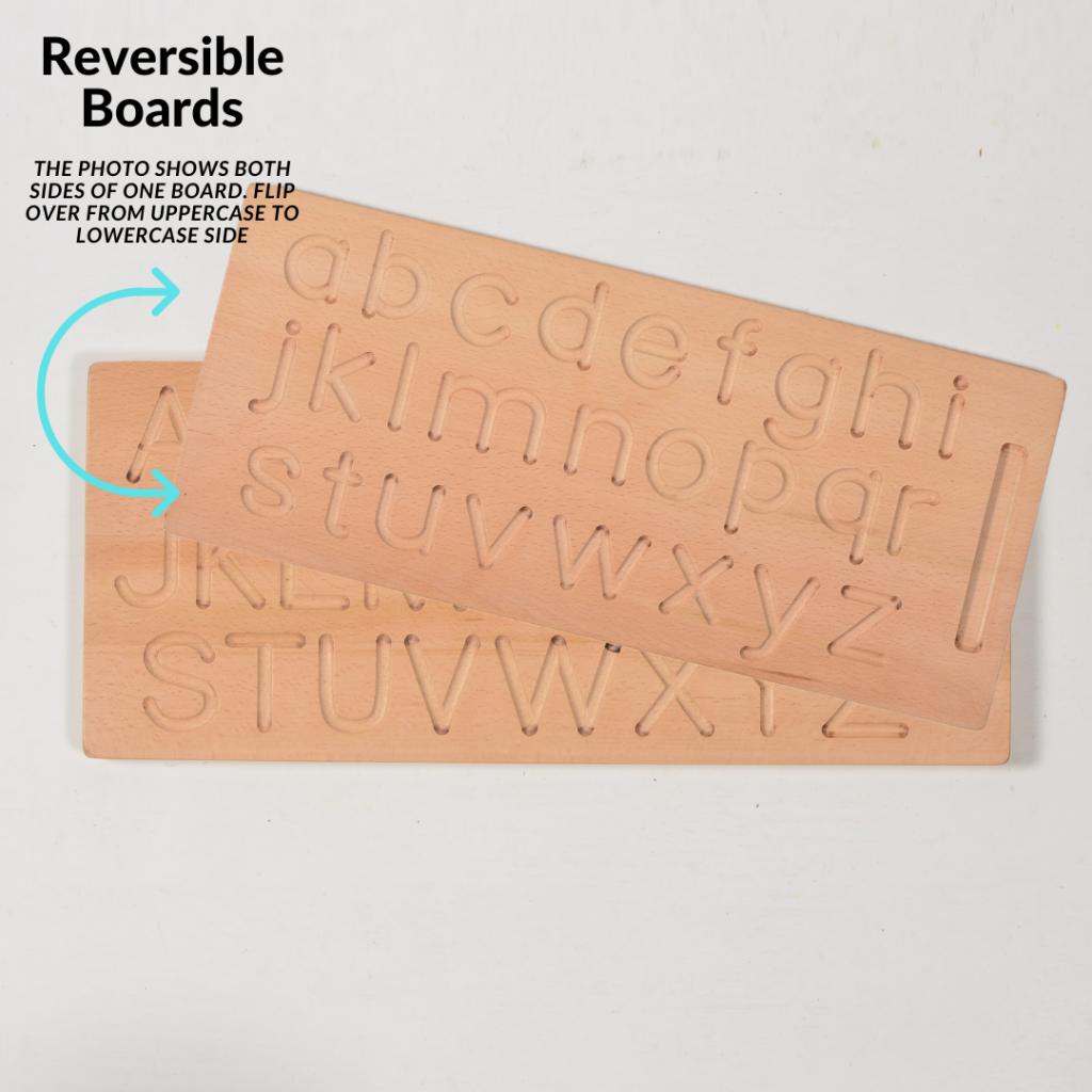 Reversible Alphabet Tracing Board with Uppercase and Lowercase